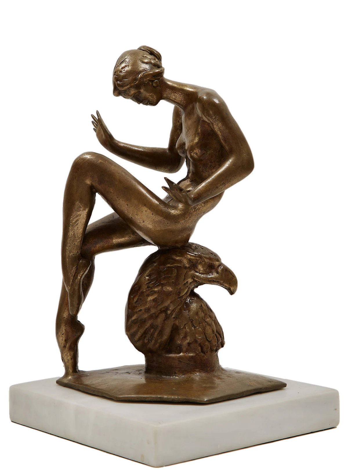 Pat Miele, Seated Woman, bronze on alabaster, 1990