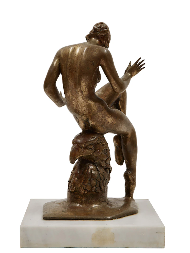 Pat Miele, Seated Woman, bronze on alabaster, 1990 - view 4