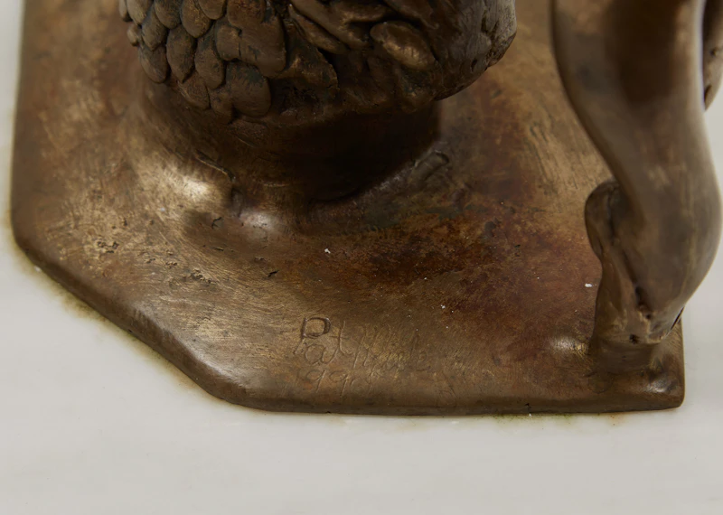 Pat Miele, Seated Woman, bronze on alabaster, 1990 - view 5