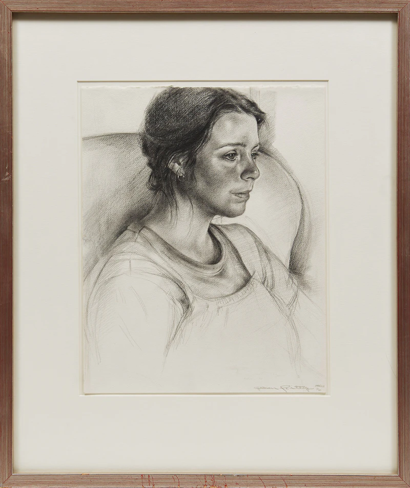 Glenn Priestly, Portrait of a Girl, graphite, 1976 - view 2
