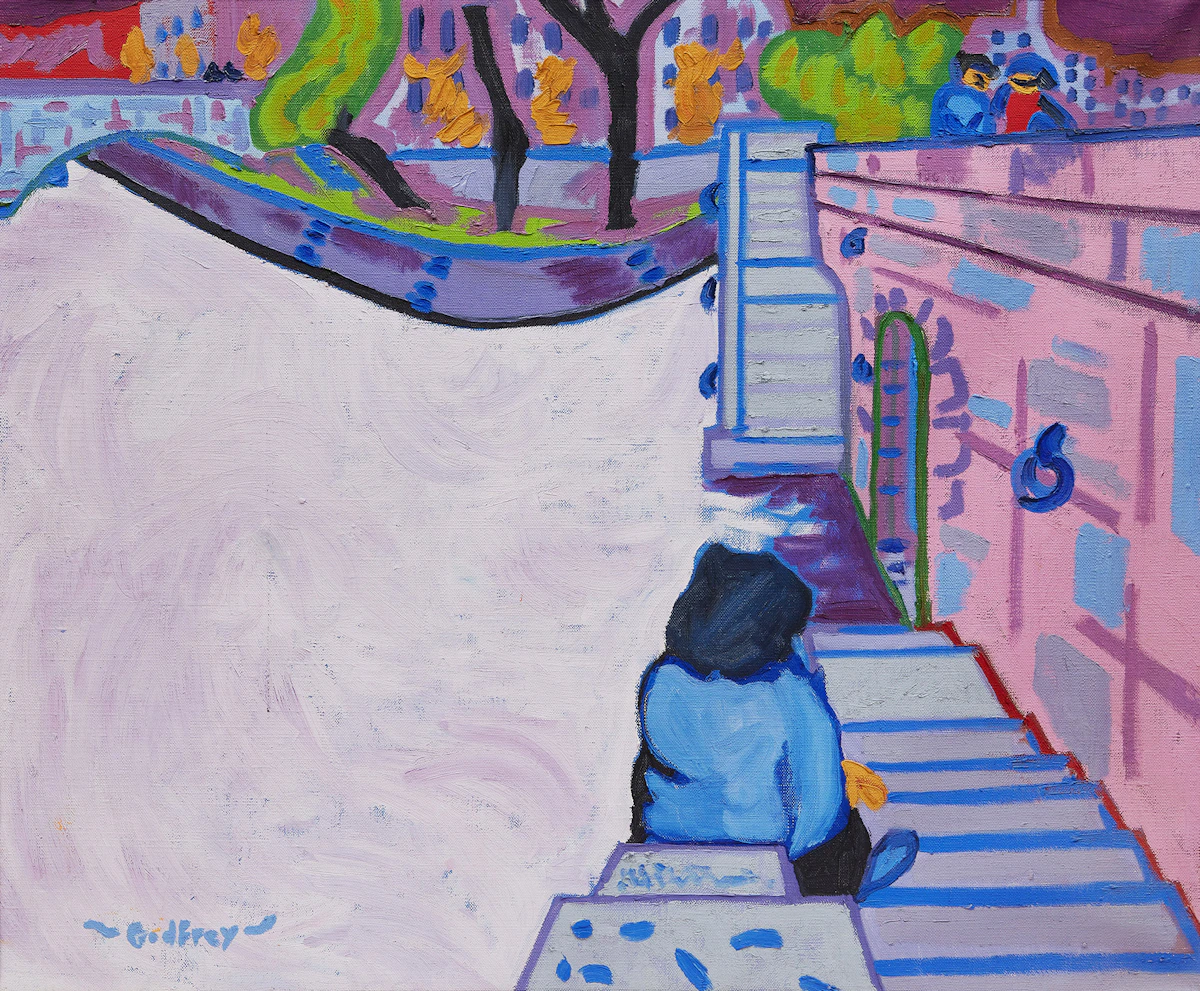 John Godfrey, Paris, oil on canvas, 1974