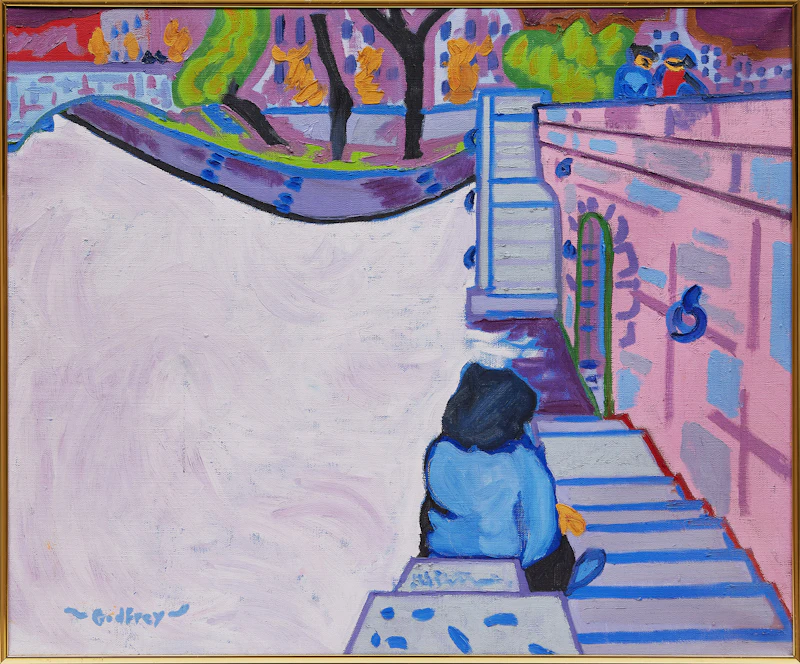 John Godfrey, Paris, oil on canvas, 1974 - view 2