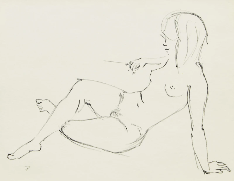 Nude Reclining; Standing Nude by Paul Duval