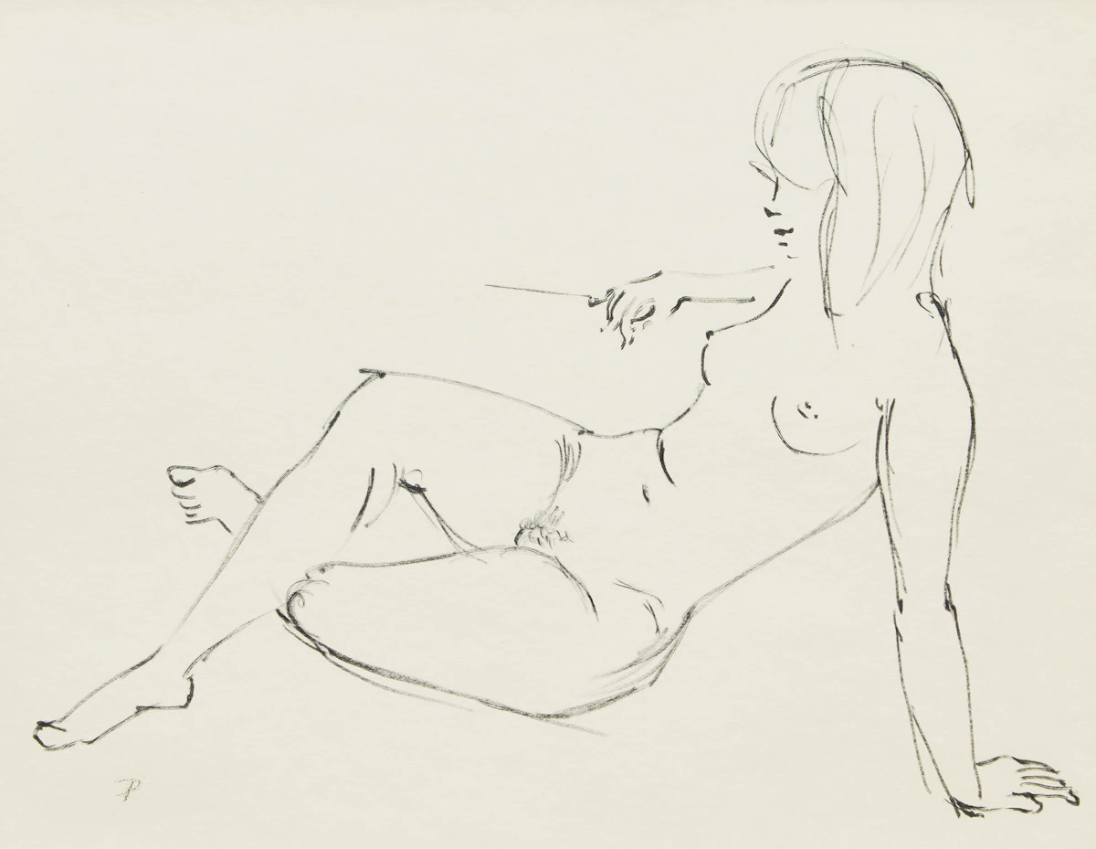 Paul Duval, Nude Reclining; Standing Nude, two works on paper