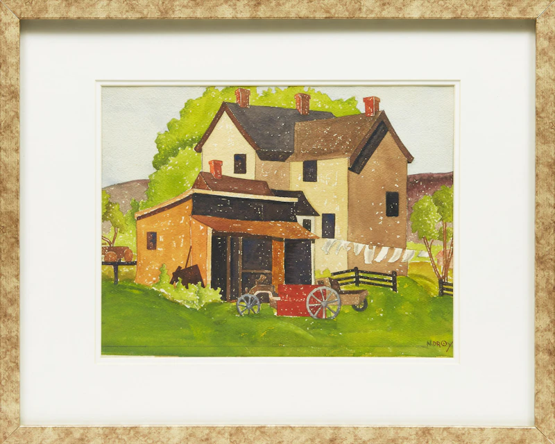 Paul Duval, Farmhouse, Hogg’s Hollow, 1935, watercolour and book - view 2