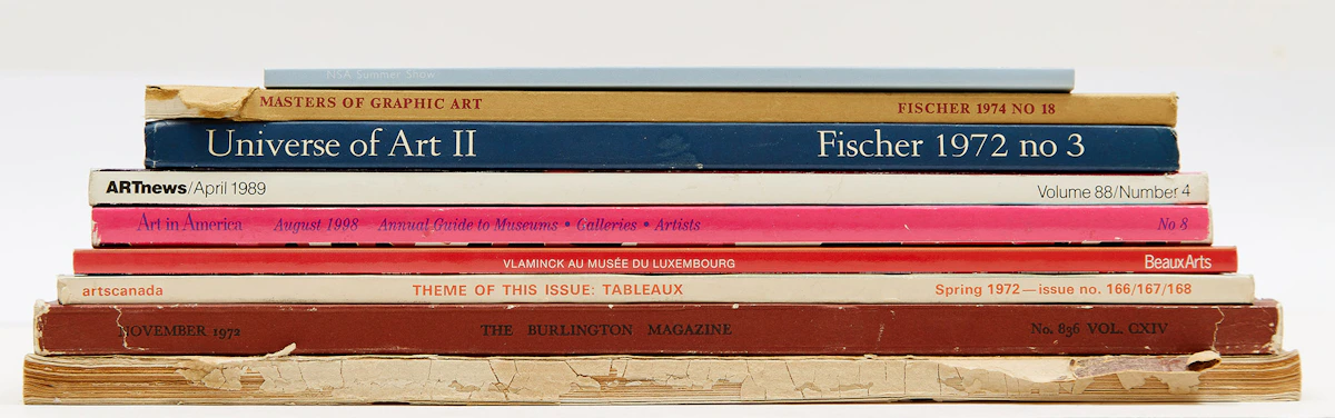 Books and Reference, Nine Reference Books & Journals of Canadian and International Art , reference books and journals, circa 