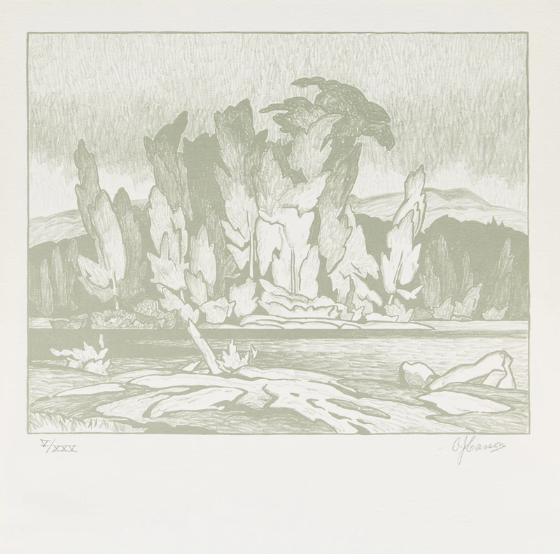 Books and Reference, Paul Duval, “A.J. Casson”; A.J. Casson “Sunlit Isle” lithograph, book with lithograph and letter - view 2