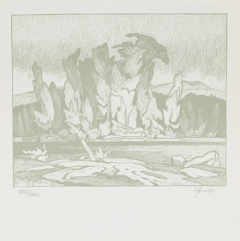 Books and Reference, Paul Duval, “A.J. Casson: My Favourite Watercolours 1919 to 1957”; A.J. Casson “Sunlit Isle” lithograph, book with lithograph - view 2