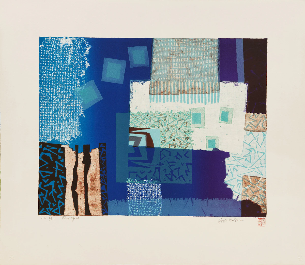 Ronald York Wilson, Blue Opus, colour lithograph