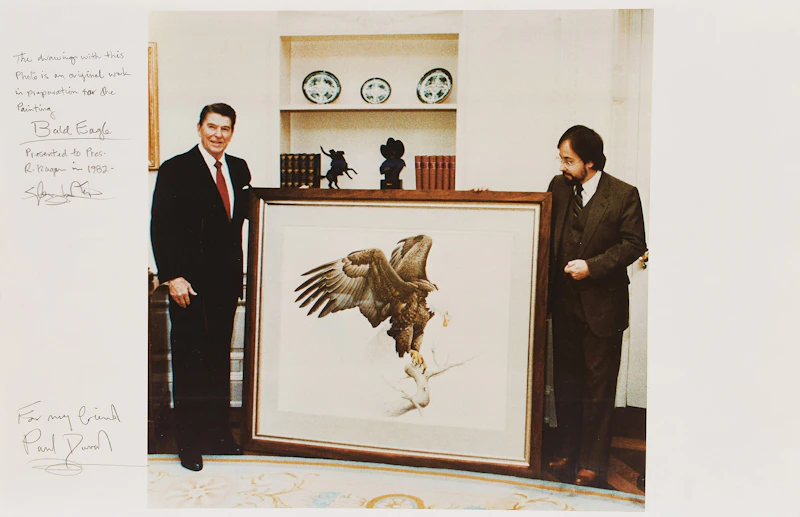 Martin Glen Loates, Bald Eagle (Study), watercolour with signed photograph, 1982 - view 2
