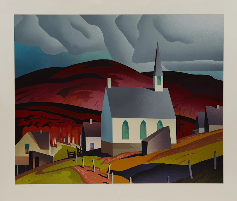 Northern Church; White Pine; Snow Laden House; White Forest by Alfred Joseph Casson