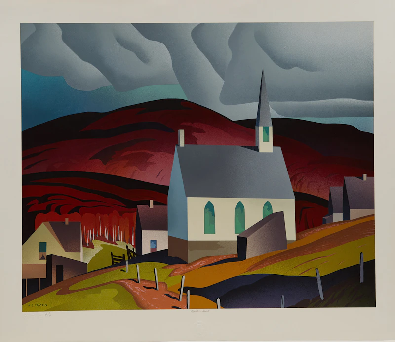 Alfred Joseph Casson, Alone La Cloche; White Forest; Northern Church, three colour serigraphs - view 2