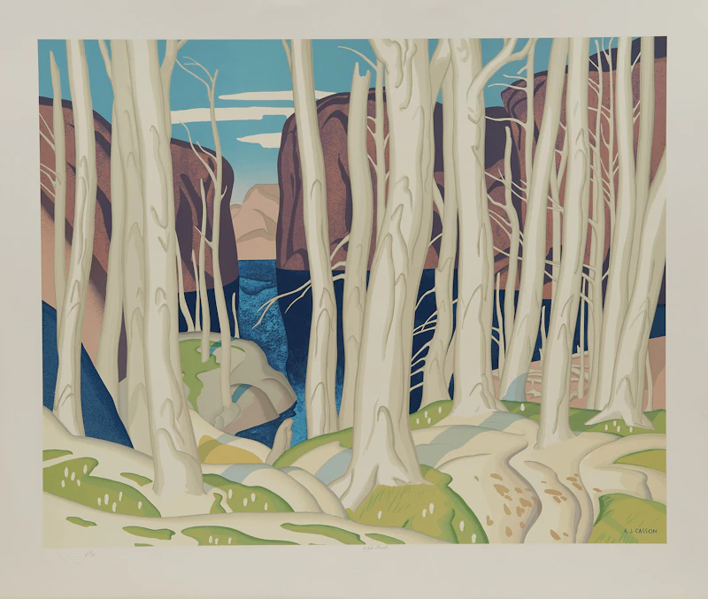 Alfred Joseph Casson, Alone La Cloche; White Forest; Northern Church, three colour serigraphs - view 3