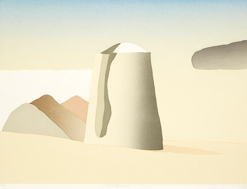 Toni Onley, San Carlos Tower, colour serigraph
