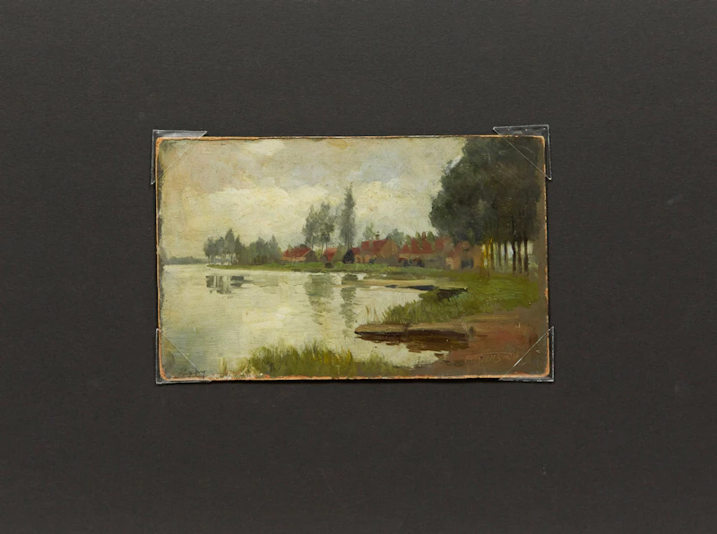 Frederic Marlett Bell-Smith, River Landscape; Portrait of a Girl, double-sided oil on board - view 2