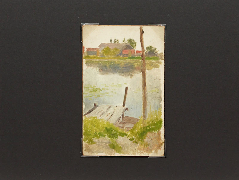 Frederic Marlett Bell-Smith, Dock on a Pond, oil on board - view 2
