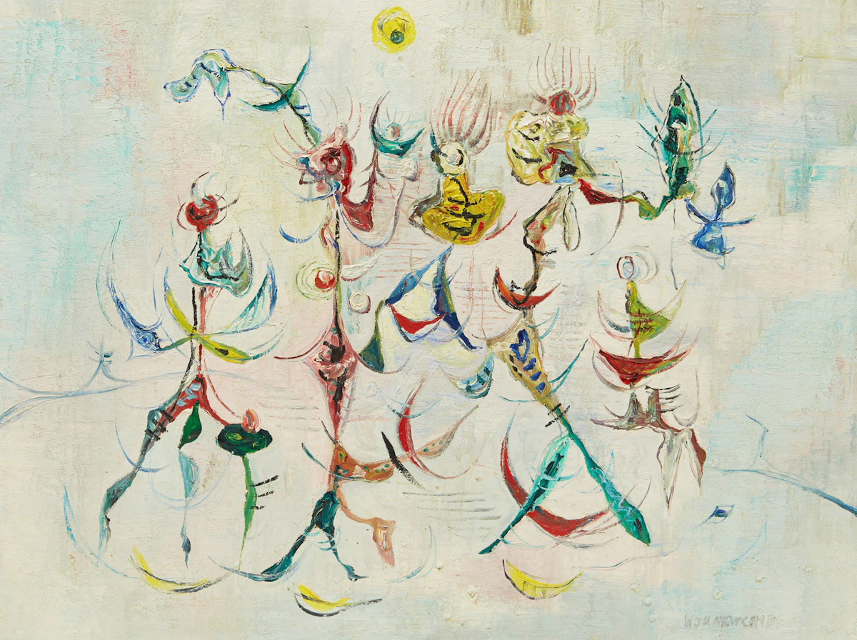 William John Bertram Newcombe, Dance of the Weeds, oil on masonite, 1954