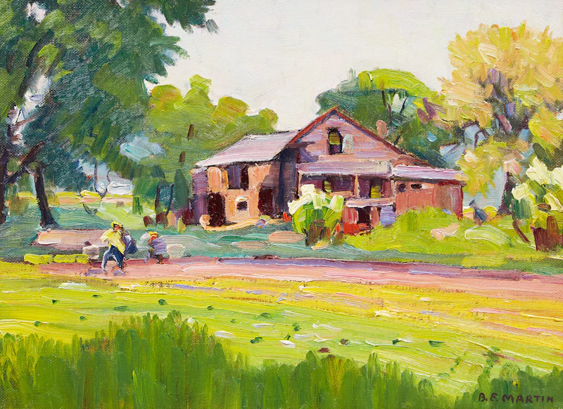 Bernice Fenwick Martin, Market Gardens of Springtime (Lampton, ON) , oil on canvas board