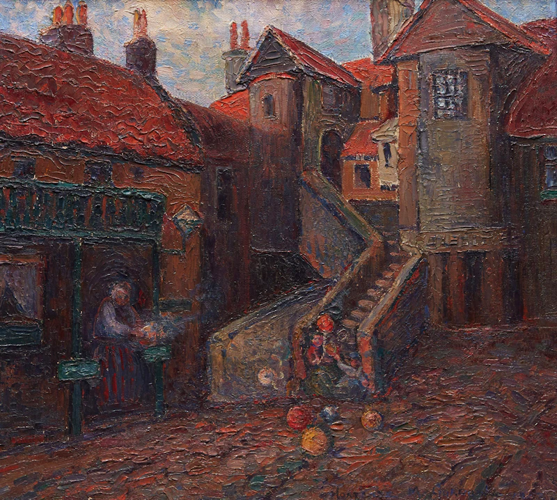 Village Scene by Hortense Mattice Gordon