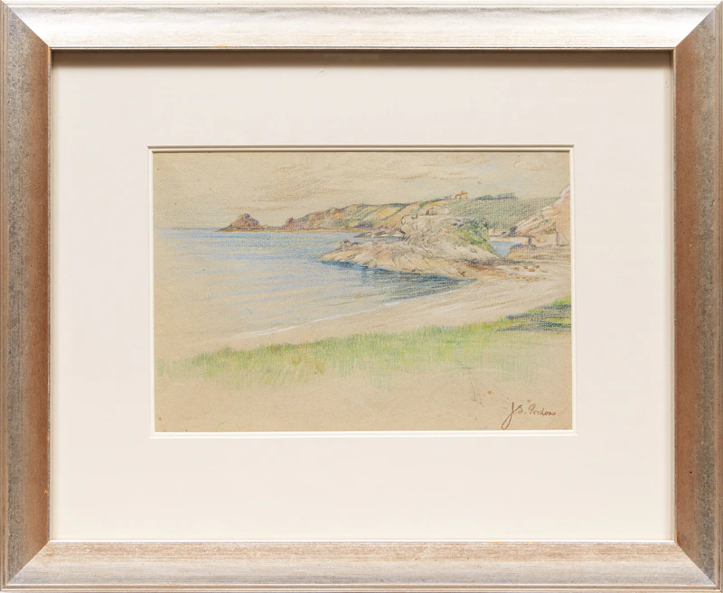John Sloan Gordon, Bouley Bay, Jersey Coast, pastel, circa 1925 - view 2