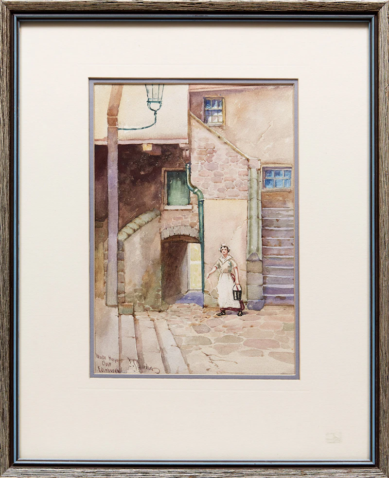 John Sloan Gordon, White House Close, Edinburgh, watercolour - view 2