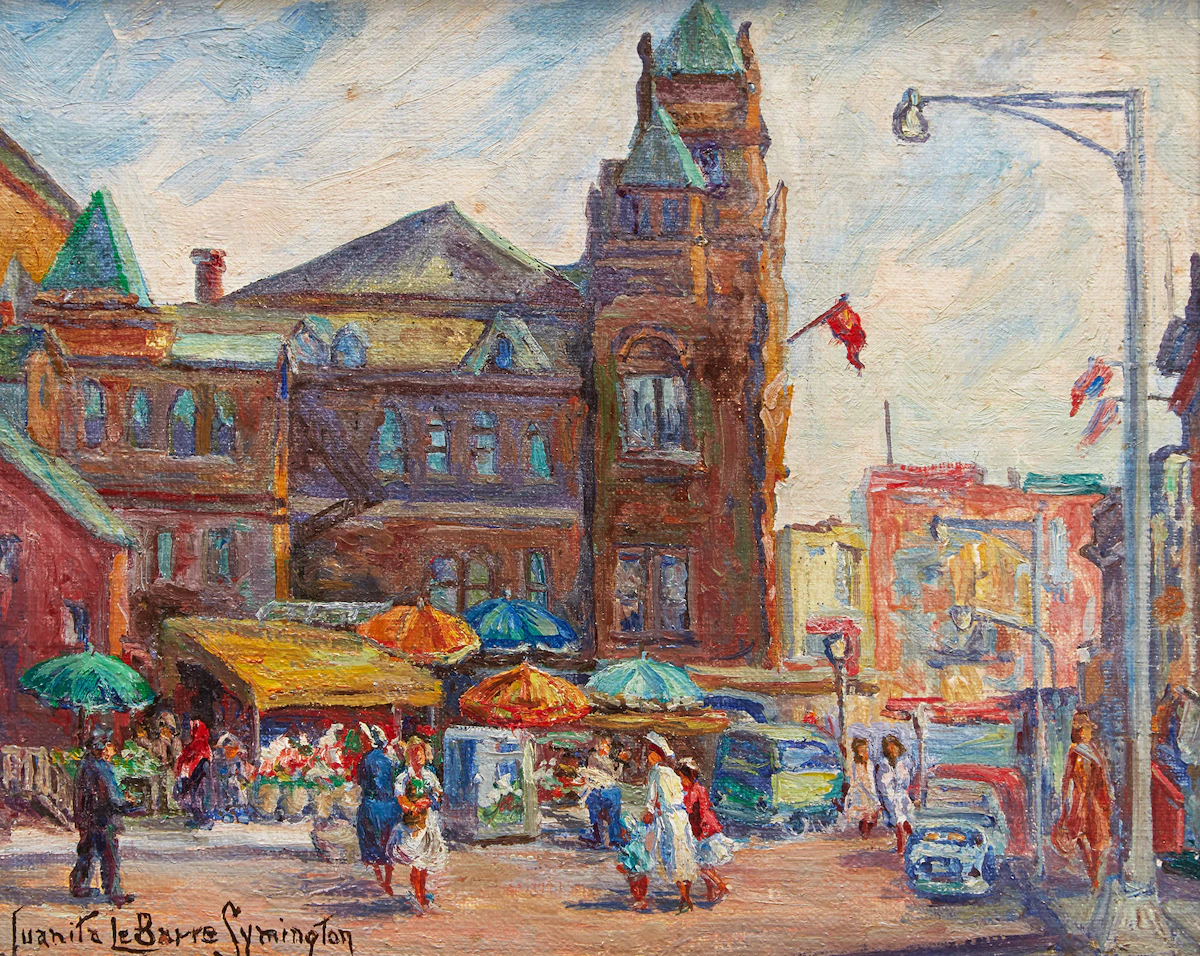Juanita Onoto Evangeline Le Barre Symington, Urban Landscape, oil on canvas