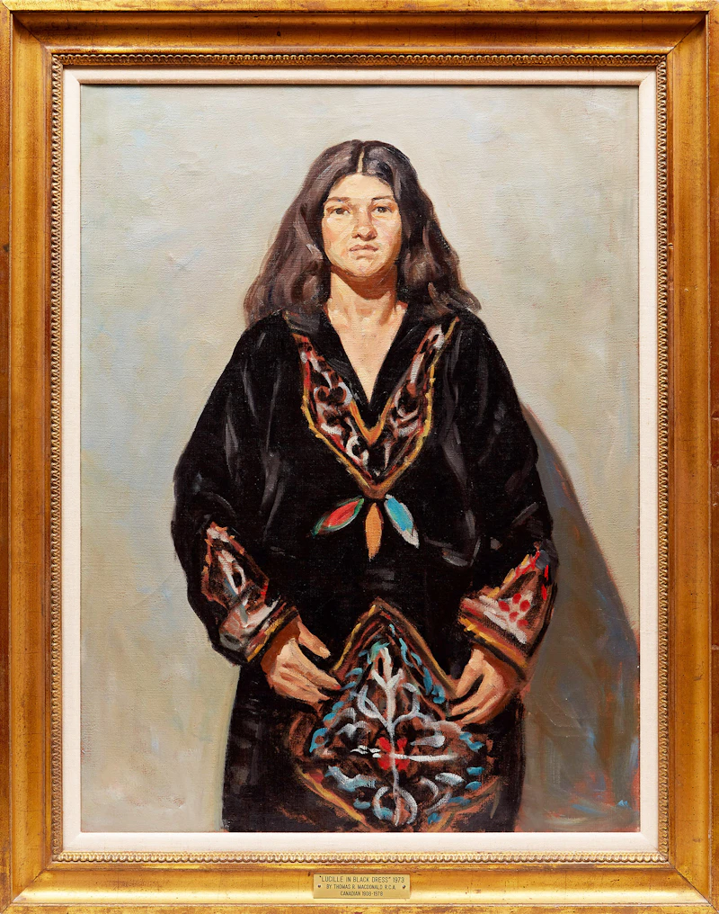 Thomas Reid MacDonald, Lucille in a Black Dress, oil on canvas - view 2