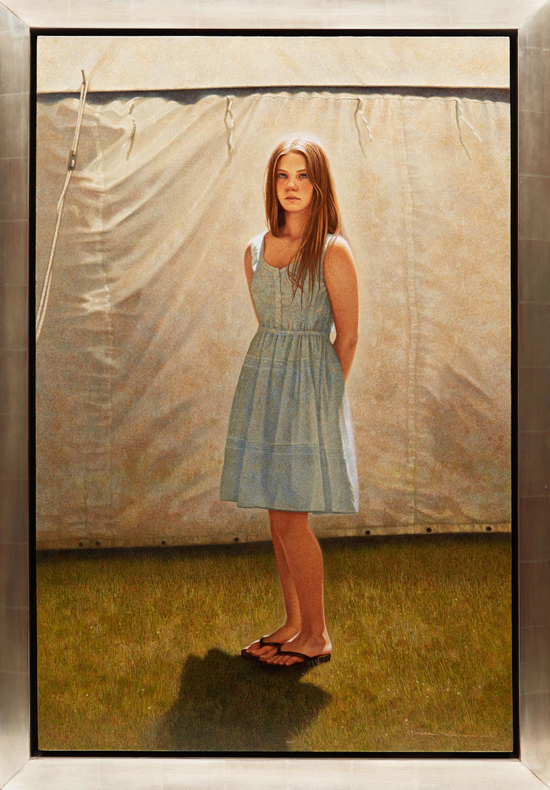 Michael Thompson, Young Girl in Sunlight, acrylic on board, 2012 - view 2