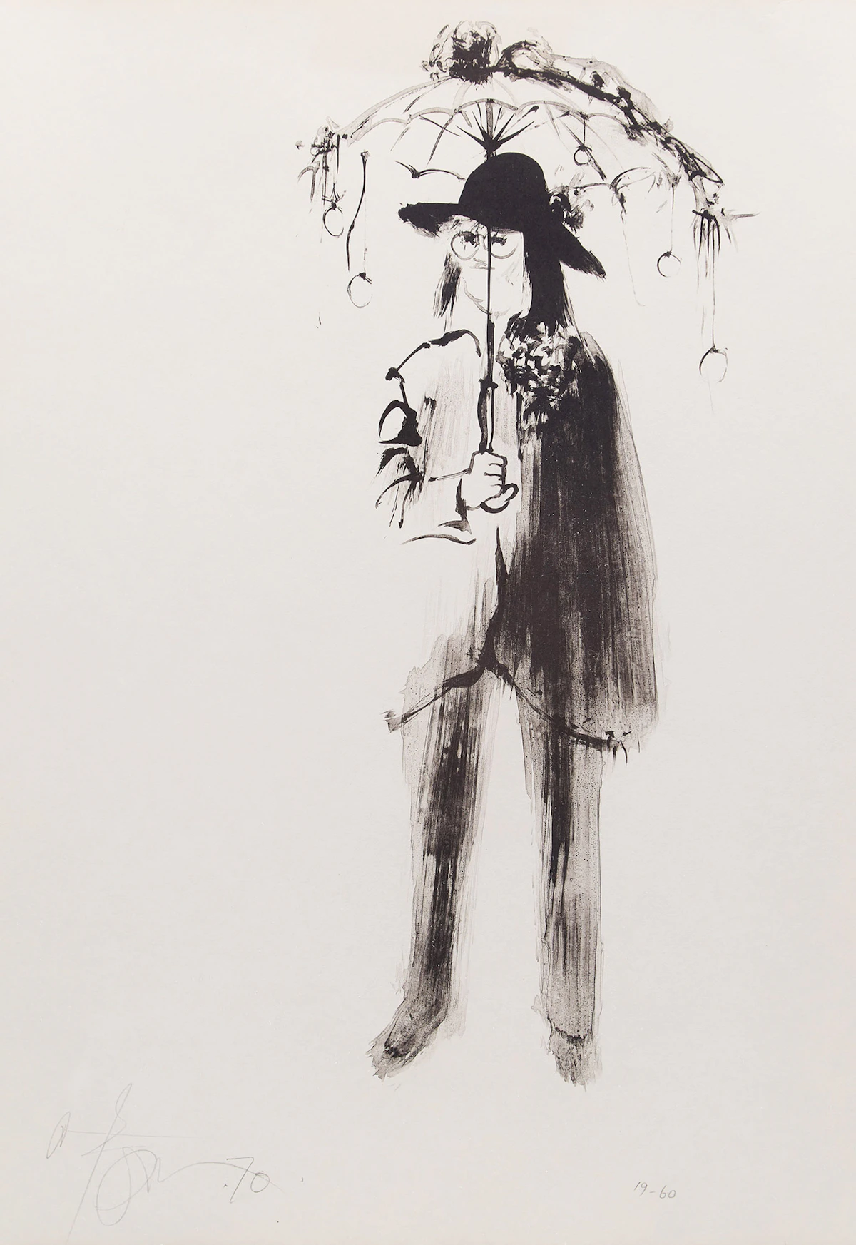 Harold Barling Town, Flower Person, lithograph, 1970