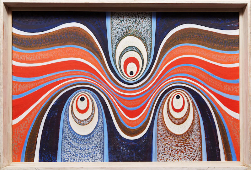Gordon McKinley Webber, Theme #3, Karman Trail , oil on board, 1961 - view 2