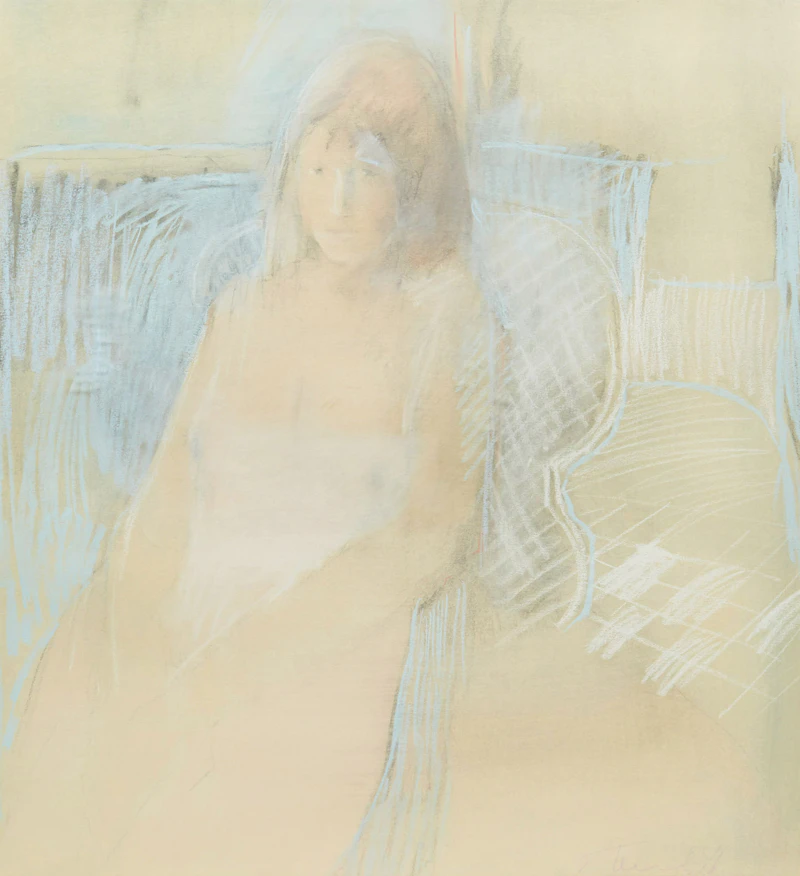 Peter Alfred Harris, Portrait of a Girl, pastel on paper