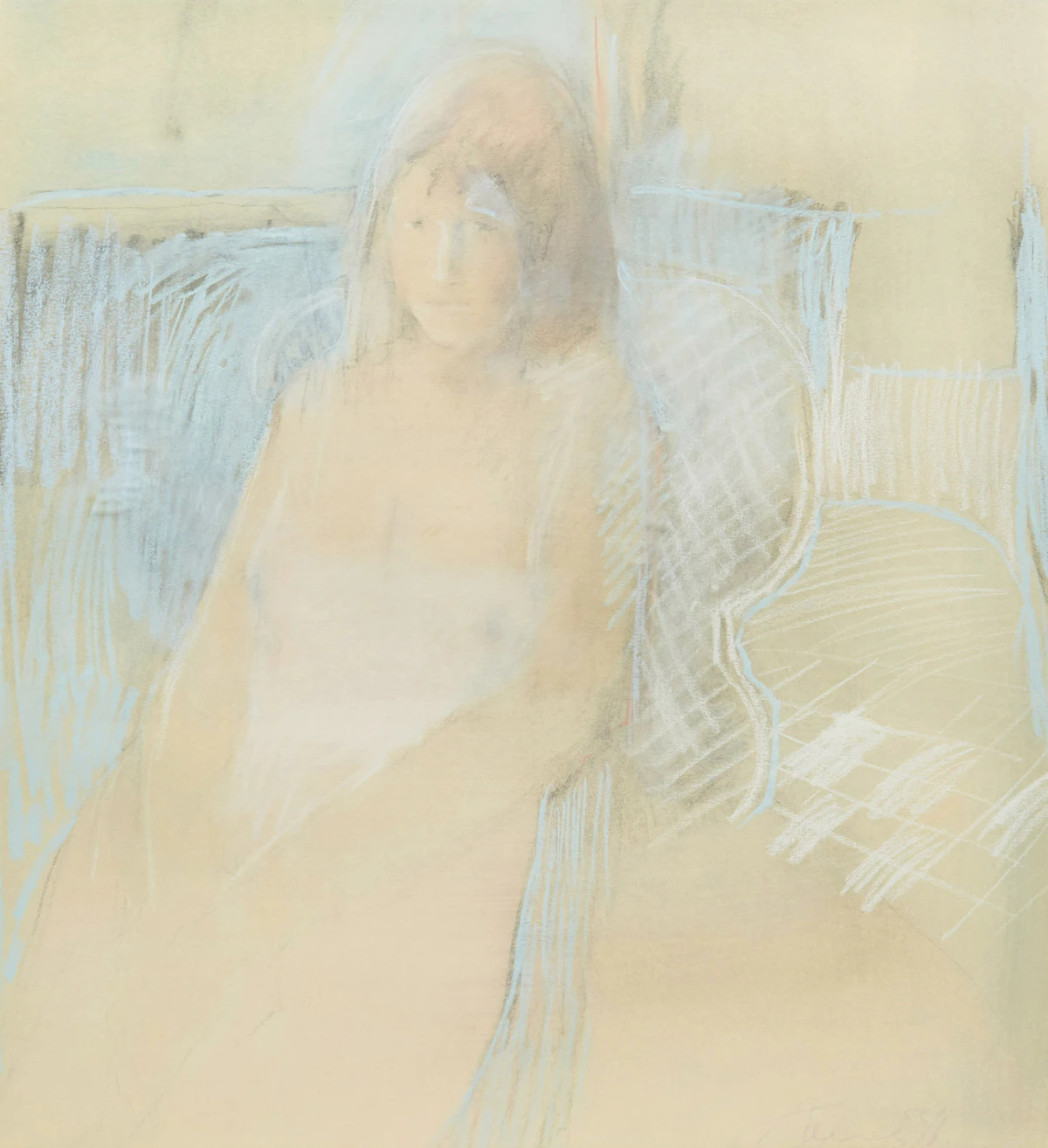 Peter Alfred Harris, Portrait of a Girl, pastel on paper, 1976
