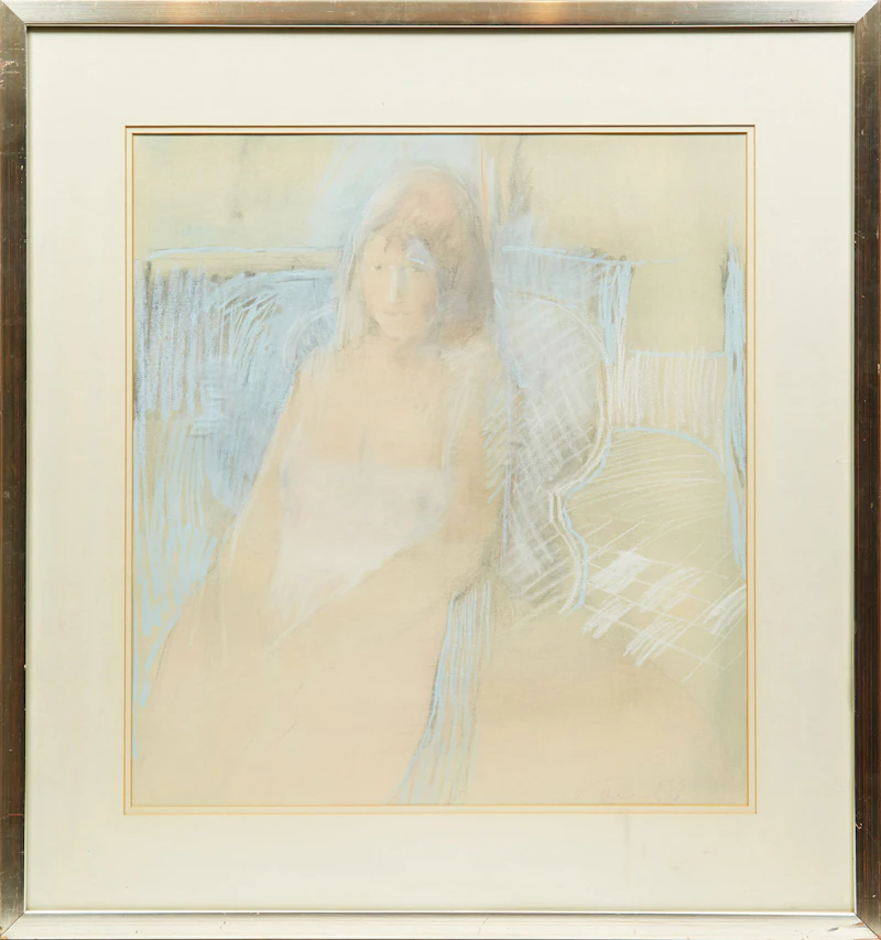 Peter Alfred Harris, Portrait of a Girl, pastel on paper, 1976 - view 2