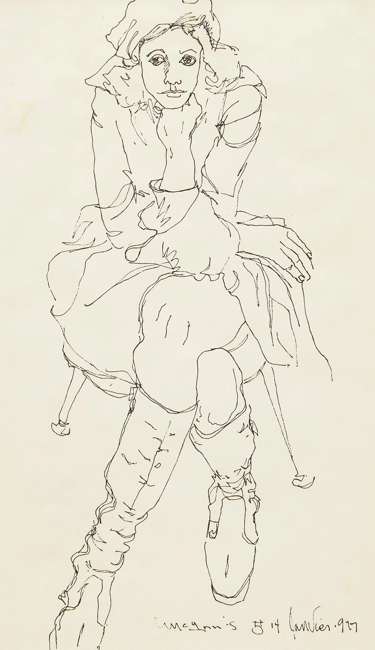 Robert Francis Michael McInnis, Portrait of a Girl , lithograph, 1977