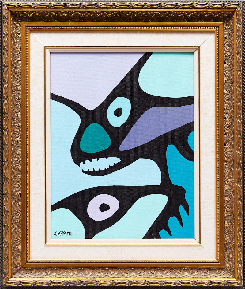 Stephen Snake, Sea Life; Raven Spirit, pair of acrylics on canvasboard - view 2