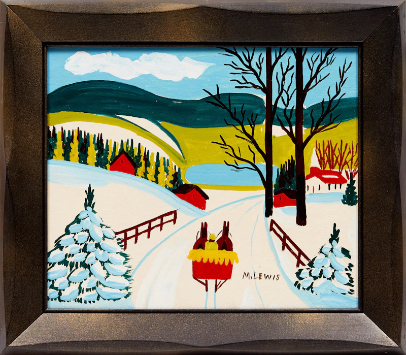 Maud Lewis, Winter Sleigh Scene, mixed media on beaver board - view 2