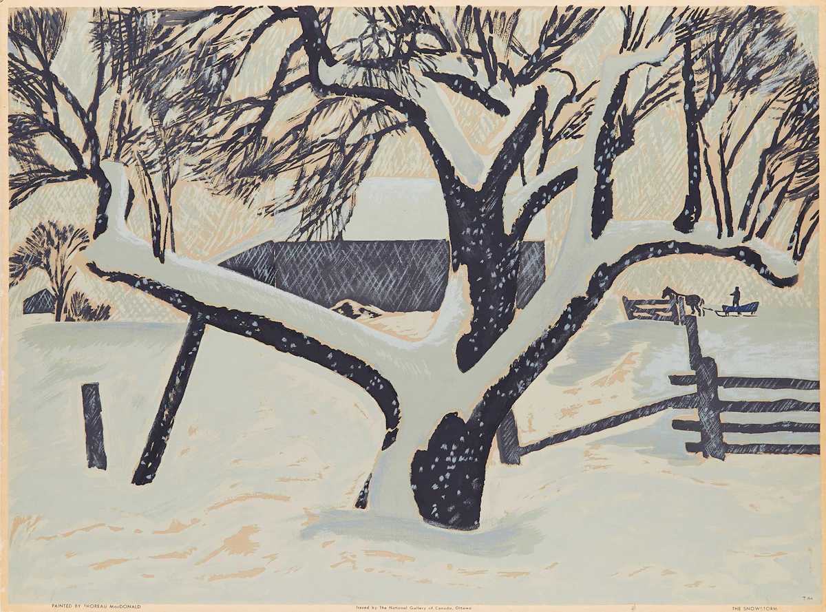 Thoreau MacDonald, The Snow Storm, Sampson Matthews screenprint