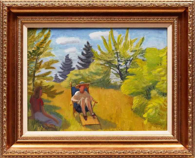 Philip Henry Howard Surrey, Marion and Jean, Lake Orford , oil on board, 1945 - view 2