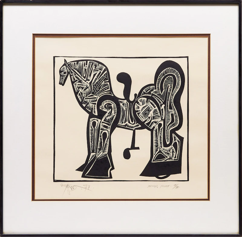 Harold Barling Town, Toy Horse, linocut, 1977 - view 2