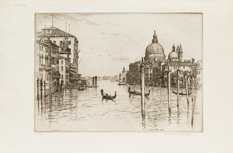 Caroline Helena Armington, Museé du Vieux Honfleur; Le Grand Canal Venise; La Cathédrale de Chartres; La Cathedrale de Tours, four etchings - view 5