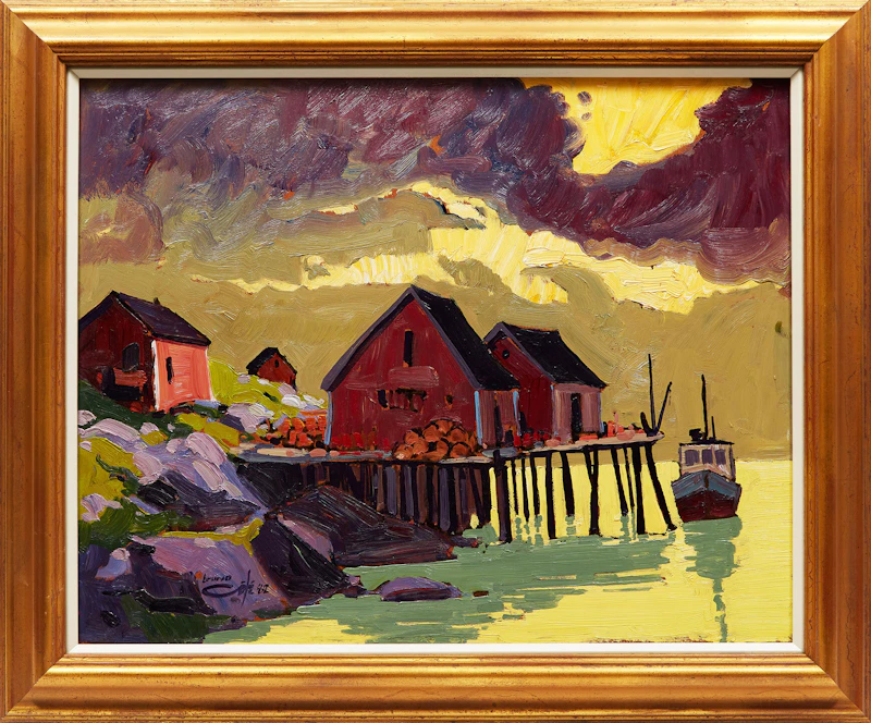Bruno Côté, Pubnico, oil on board, 1982 - view 2