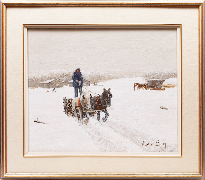 Allen Sapp, Coming Home with a Load, acrylic on canvas - view 2