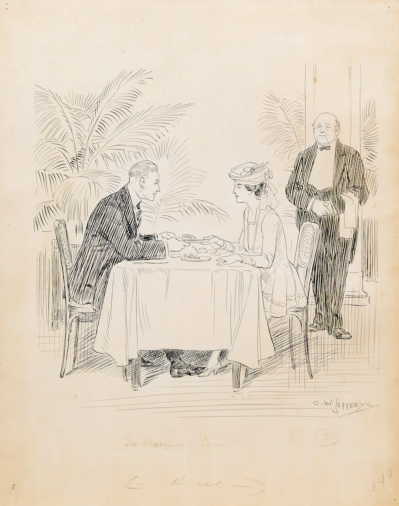 The Honeymoon Corner  by Charles William Jefferys