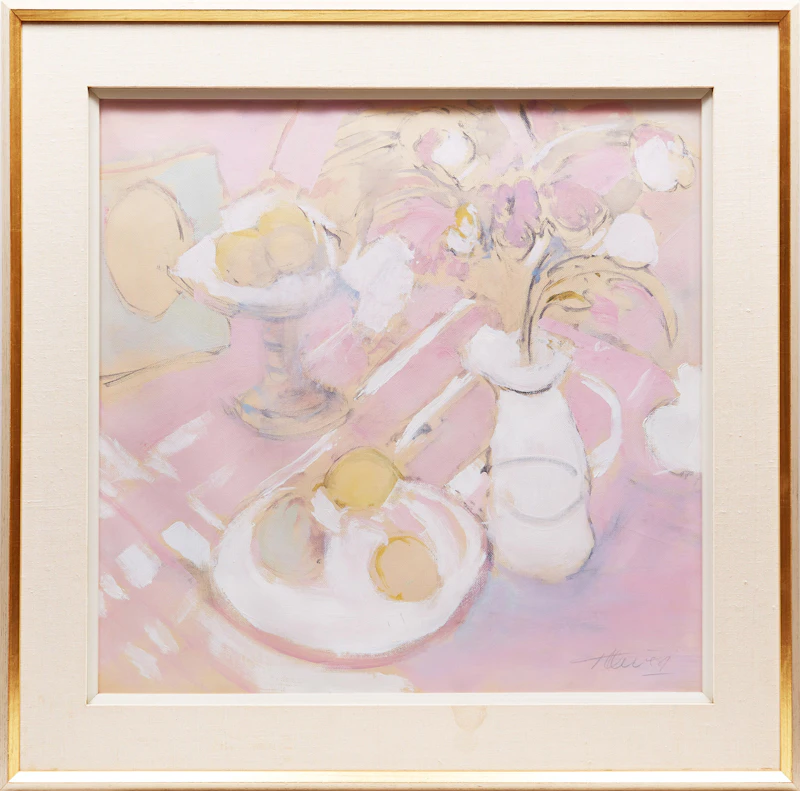Peter Alfred Harris, The Pink Tablecloth, mixed media on canvas, 1989 - view 2