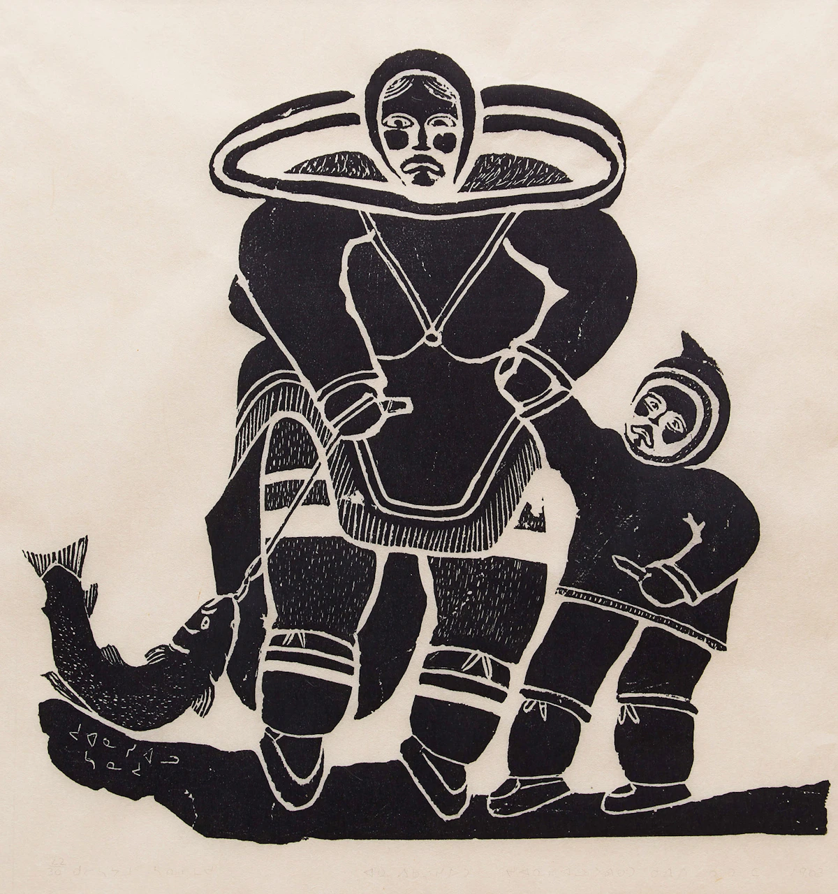 Juanisialu Irqumia, Fishing, stonecut, 1963