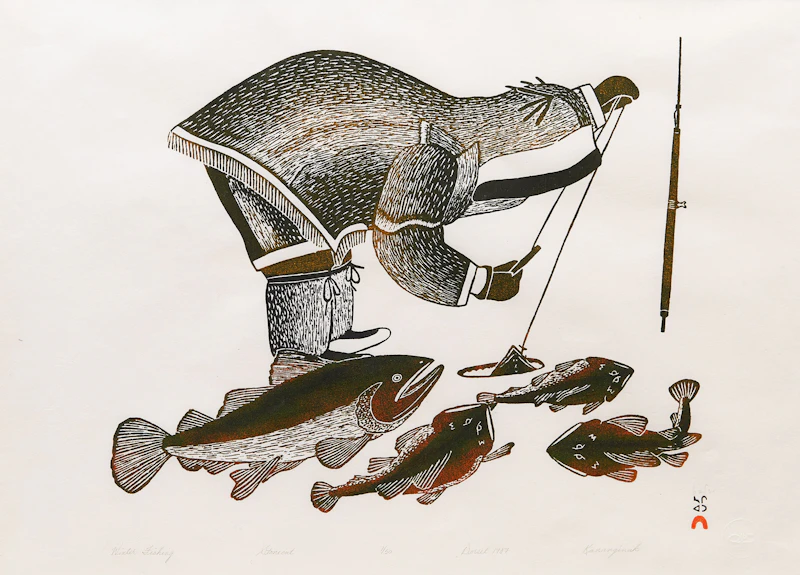 Winter Fishing  by Kananginak Pootoogook