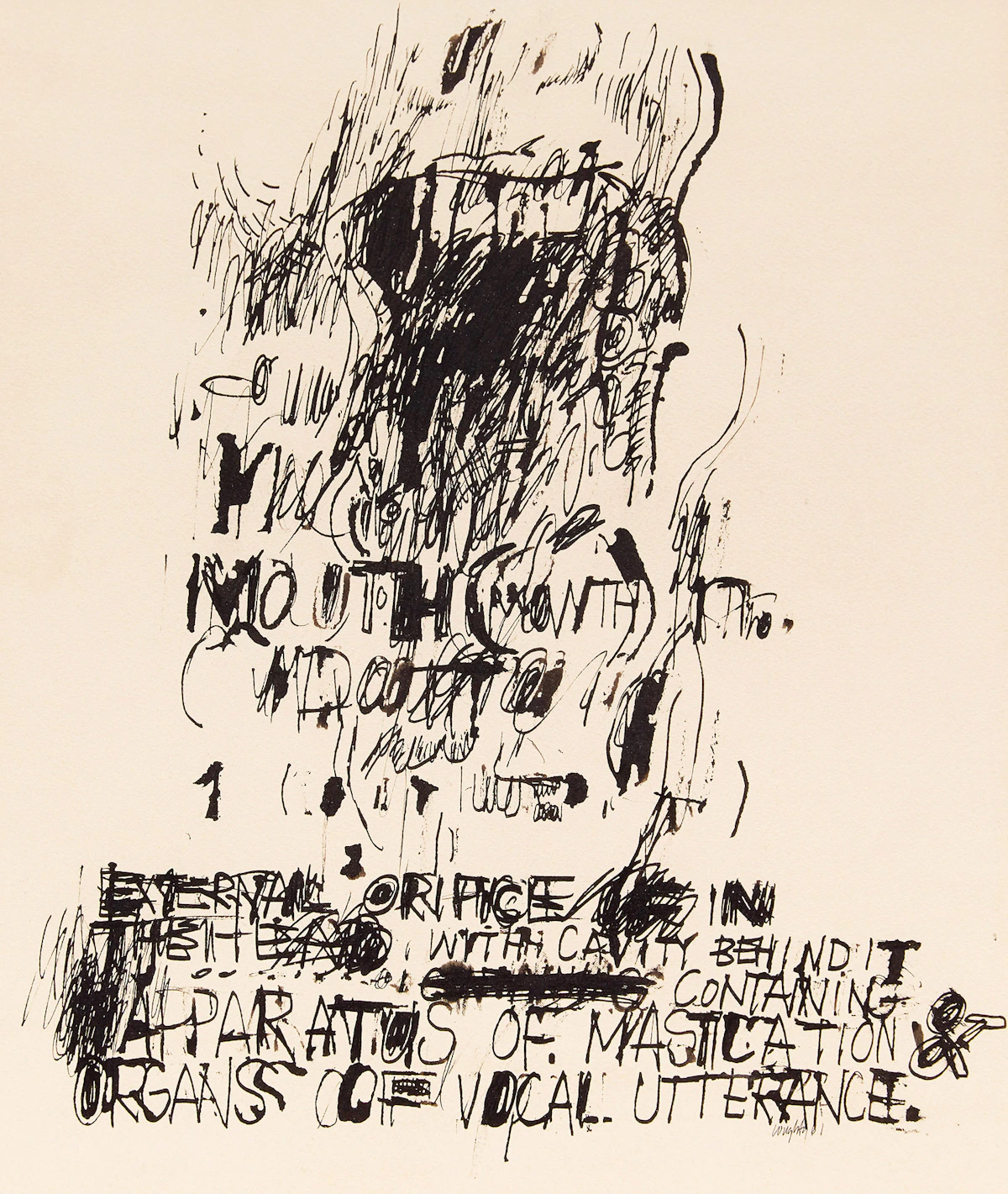 John Graham Coughtry, Untitled, ink on paper, 1961