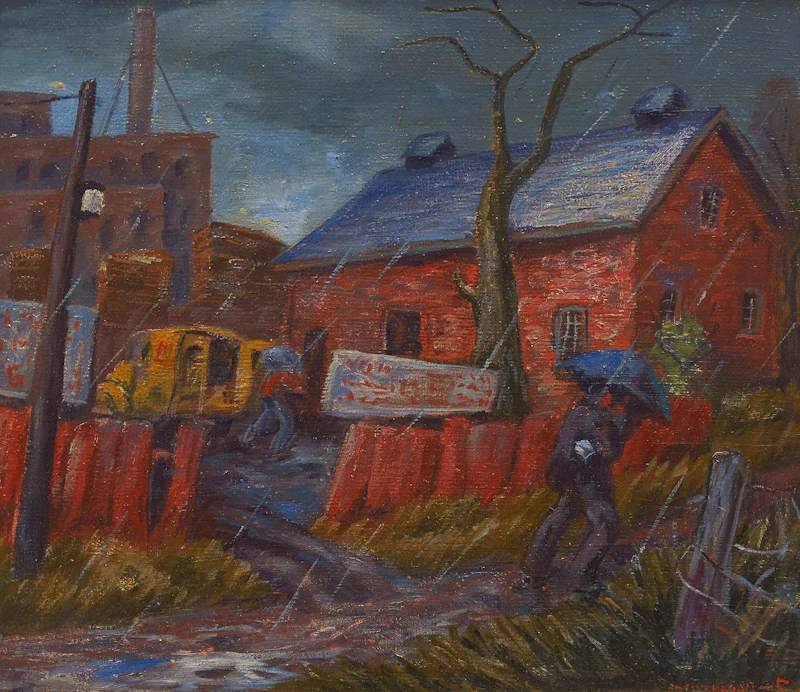 Frederick Hagan, April Rain  , oil on board