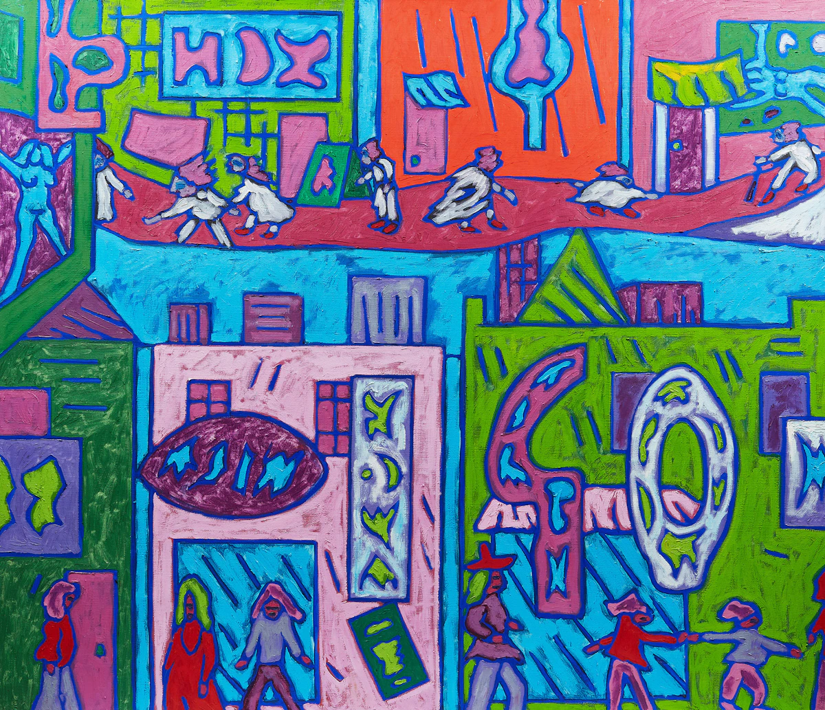 John Godfrey, City Streets, Feb. 1974, acrylic on canvas