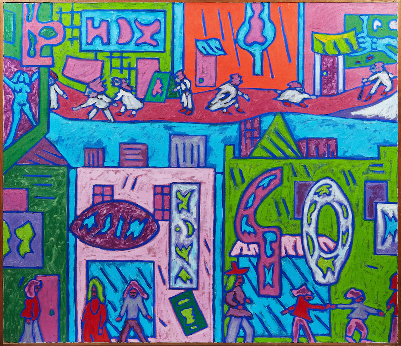 John Godfrey, City Streets, Feb. 1974, acrylic on canvas - view 2
